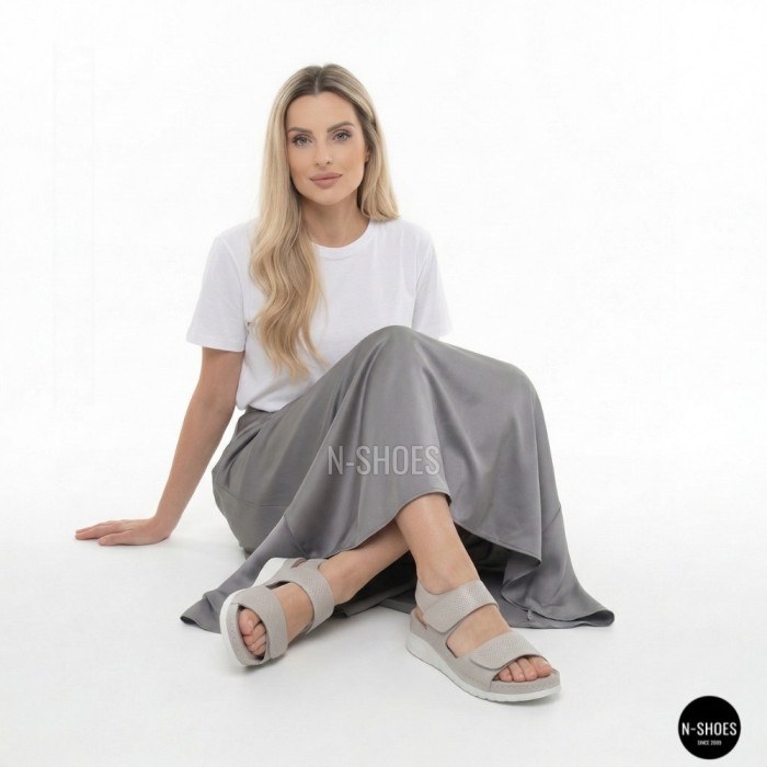 Кожаные комфортные босоножки Allsy 207125 Lonza 207126 198394 2208-37066-2 grey 6140 в