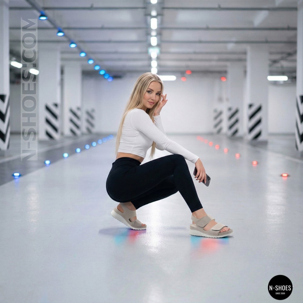 Шкіряні комфортні босоніжки Allsy 207125 Lonza 207126 198394 2208-37066-2 grey 6140 в стиле Ecco Flowt