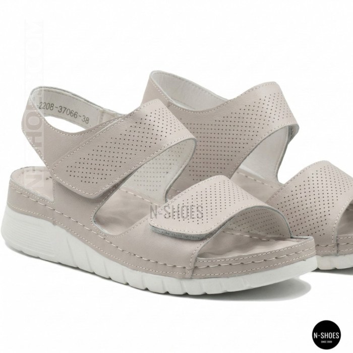 Кожаные комфортные босоножки Allsy 207125 Lonza 207126 198394 2208-37066-2 grey 6140 в