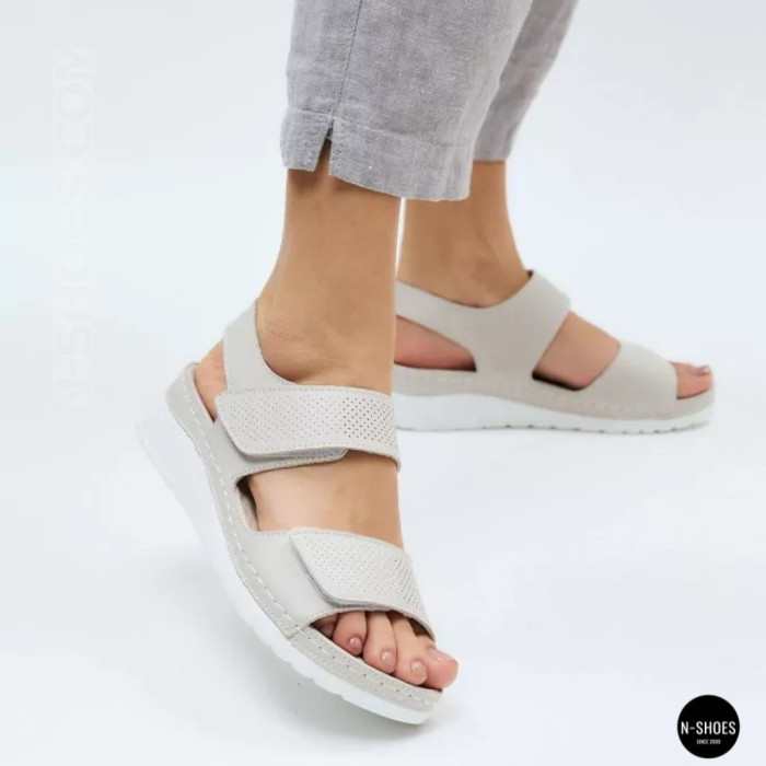 Кожаные комфортные босоножки Allsy 207125 Lonza 207126 198394 2208-37066-2 grey 6140 в
