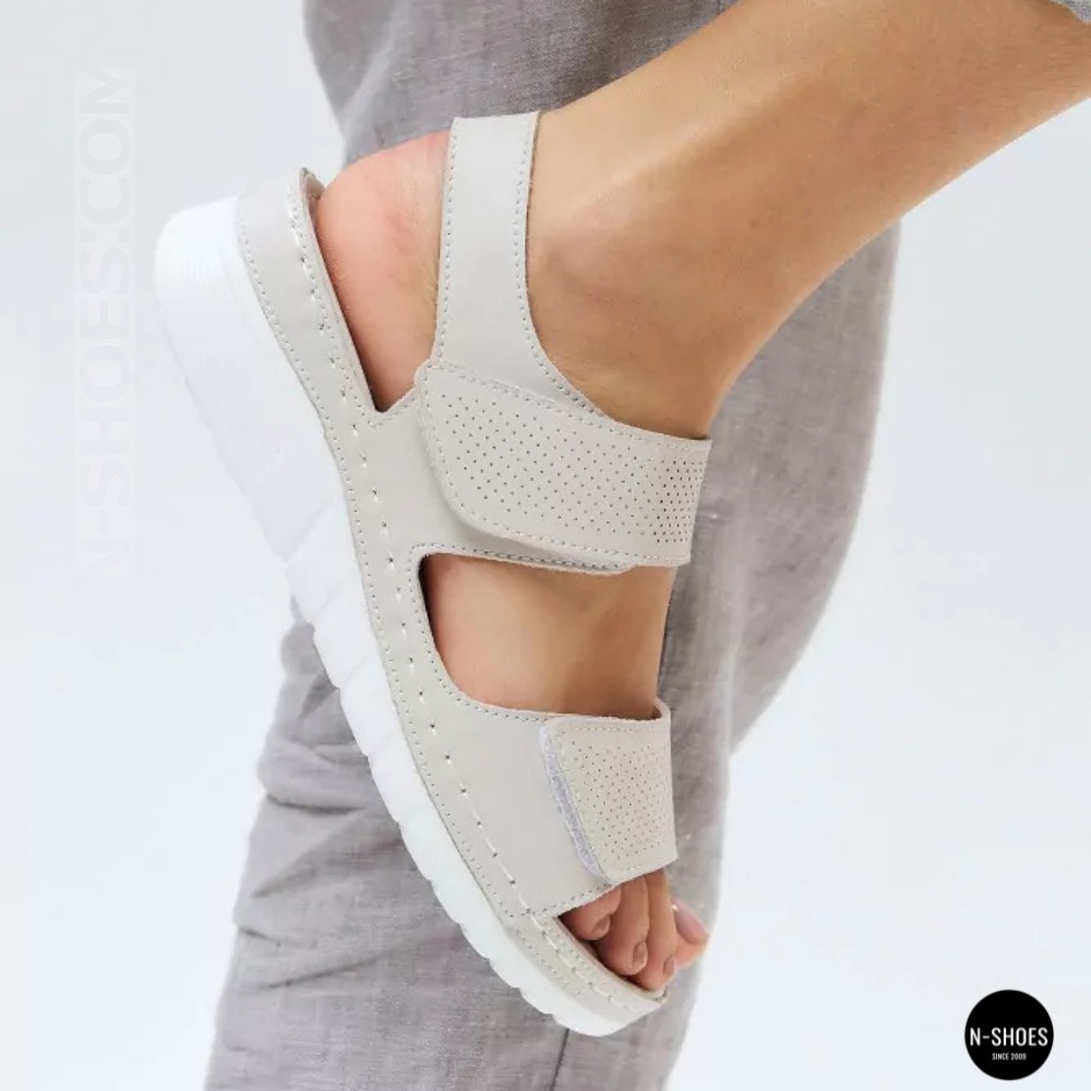 Шкіряні комфортні босоніжки Allsy 207125 Lonza 207126 198394 2208-37066-2 grey 6140 в стиле Ecco Flowt