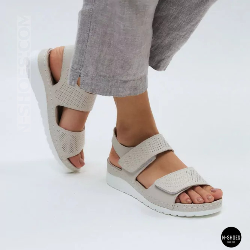 Шкіряні комфортні босоніжки Allsy 207125 Lonza 207126 198394 2208-37066-2 grey 6140 в стиле Ecco Flowt