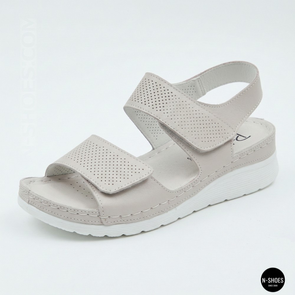 Шкіряні комфортні босоніжки Allsy 207125 Lonza 207126 198394 2208-37066-2 grey 6140 в стиле Ecco Flowt