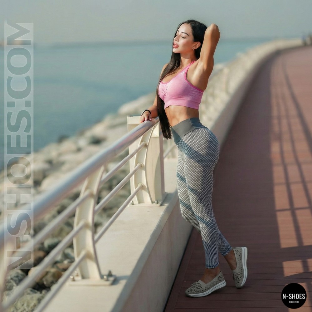 Жіночі сірі шкіряні мокасини з перфорацією Allsy 208175 l2-5273-5 lonza grey AY 6144