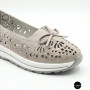 Жіночі сірі шкіряні мокасини з перфорацією Allsy 208175 l2-5273-5 lonza grey AY 6144