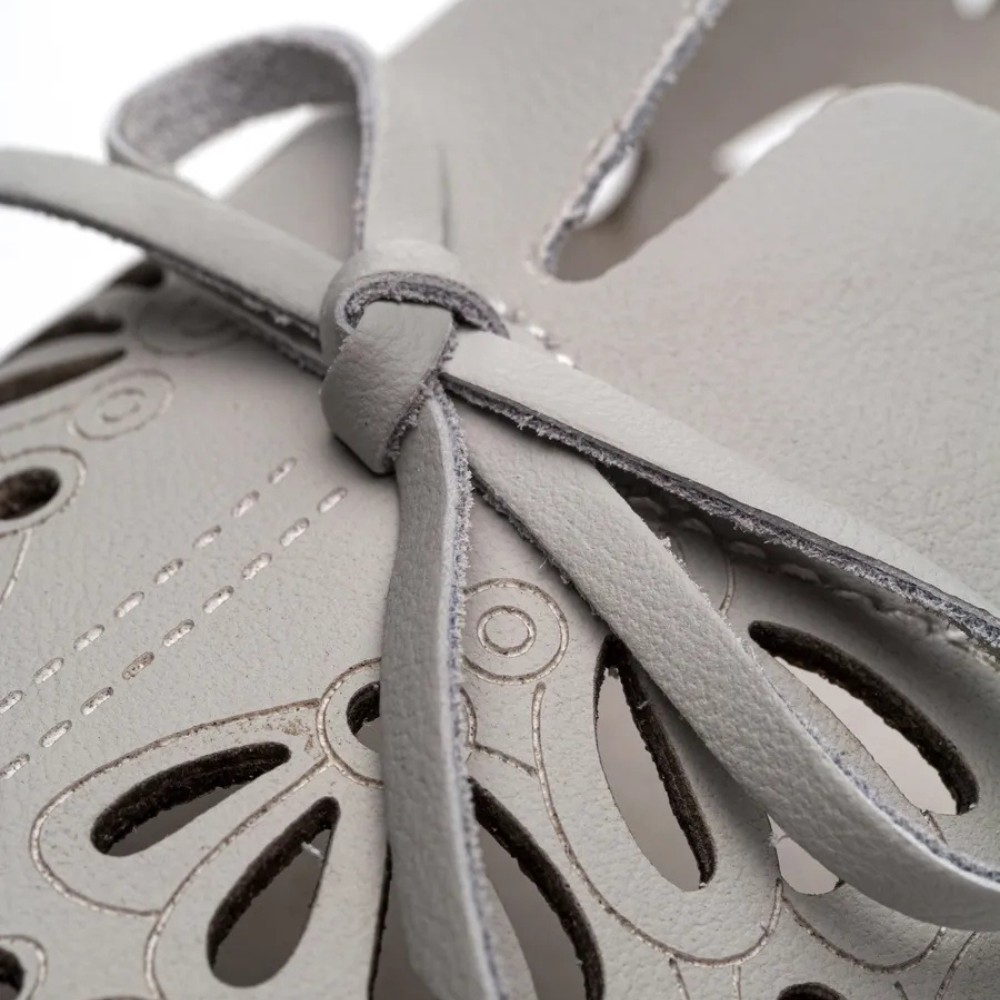 Жіночі сірі шкіряні мокасини з перфорацією Allsy 208175 l2-5273-5 lonza grey AY 6144