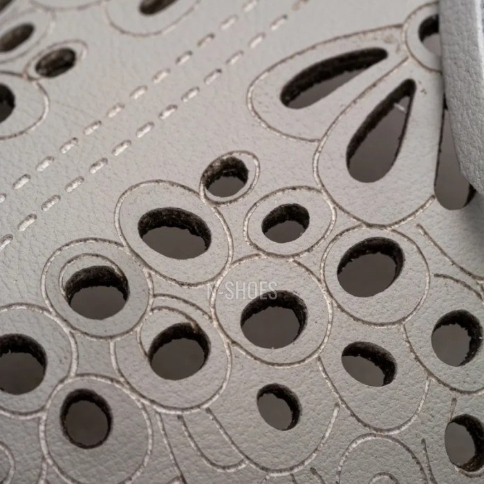 Women's Grey Leather Perforated Moccasins Allsy 208175 l2-5273-5 lonza grey AY 6144