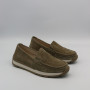 Women's Suede Loafers Allsy 208210 д5-056993-28 (Khaki 6145) Santoni Style