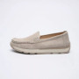 Women's Suede Loafers Allsy 208210 д5-056993-28 (Khaki 6145) Santoni Style