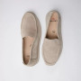 Women's Suede Loafers Allsy 208210 д5-056993-28 (Khaki 6145) Santoni Style