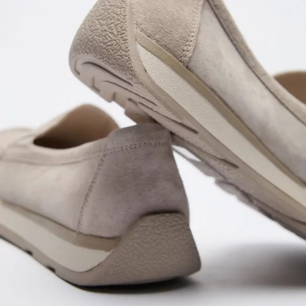 Women's Suede Loafers Allsy 208210 д5-056993-28 (Khaki 6145) Santoni Style