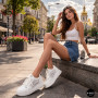 Шкіряні жіночі кеди Allsy 207391 f6808-5 white-grey 6146 у стилі Miu Miu
