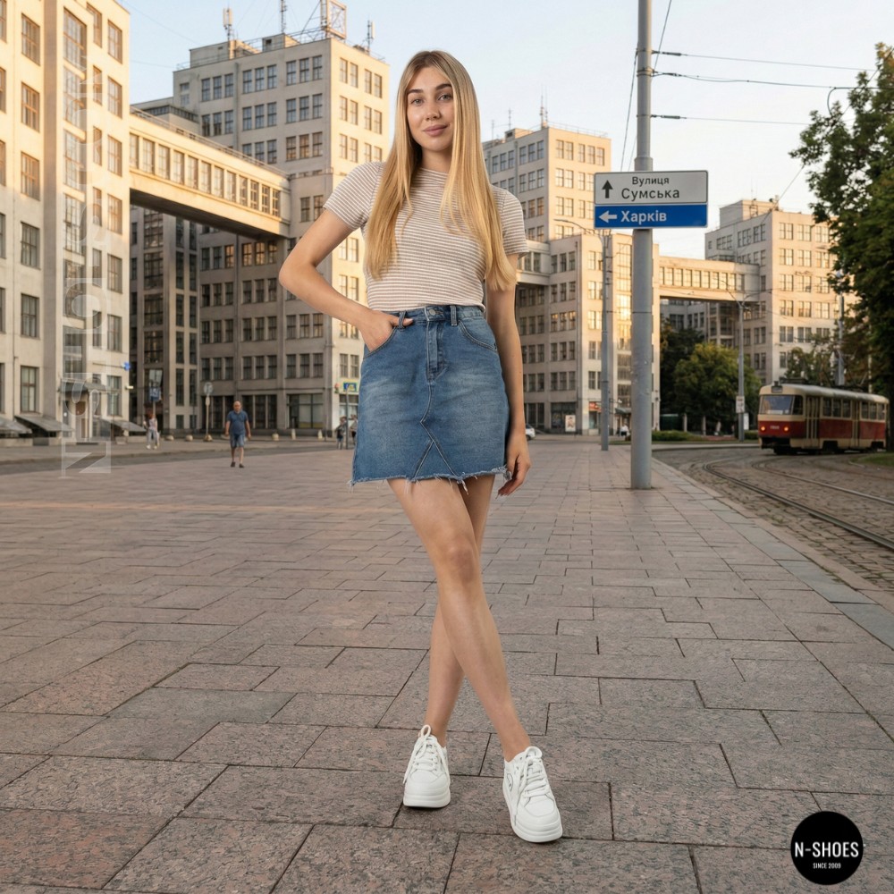 Шкіряні жіночі кеди Allsy 207391 f6808-5 white-grey 6146 у стилі Miu Miu