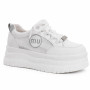 Шкіряні жіночі кеди Allsy 207391 f6808-5 white-grey 6146 у стилі Miu Miu