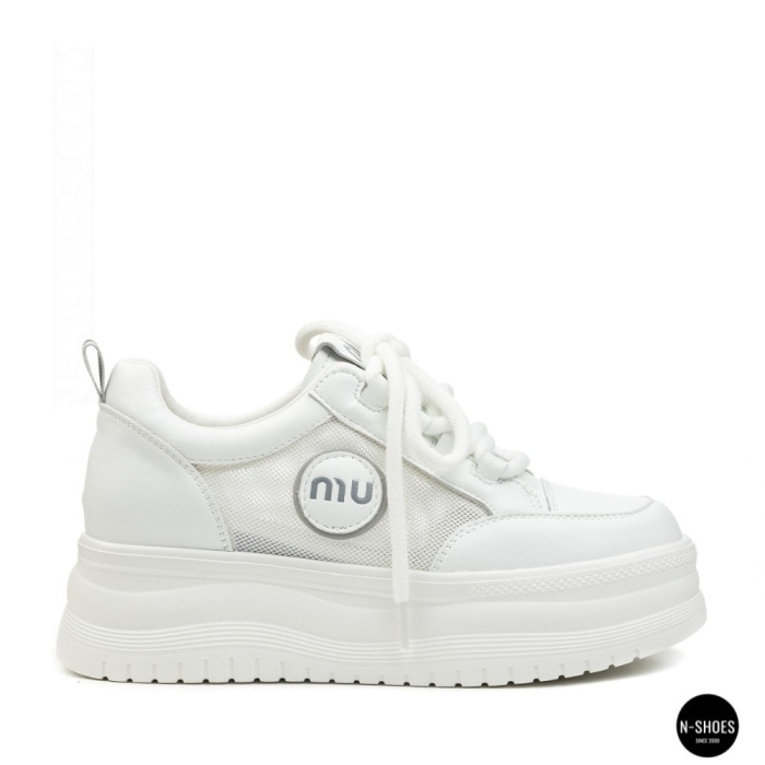 Allsy 207391 f6808-5 White-Grey Platform Sneakers