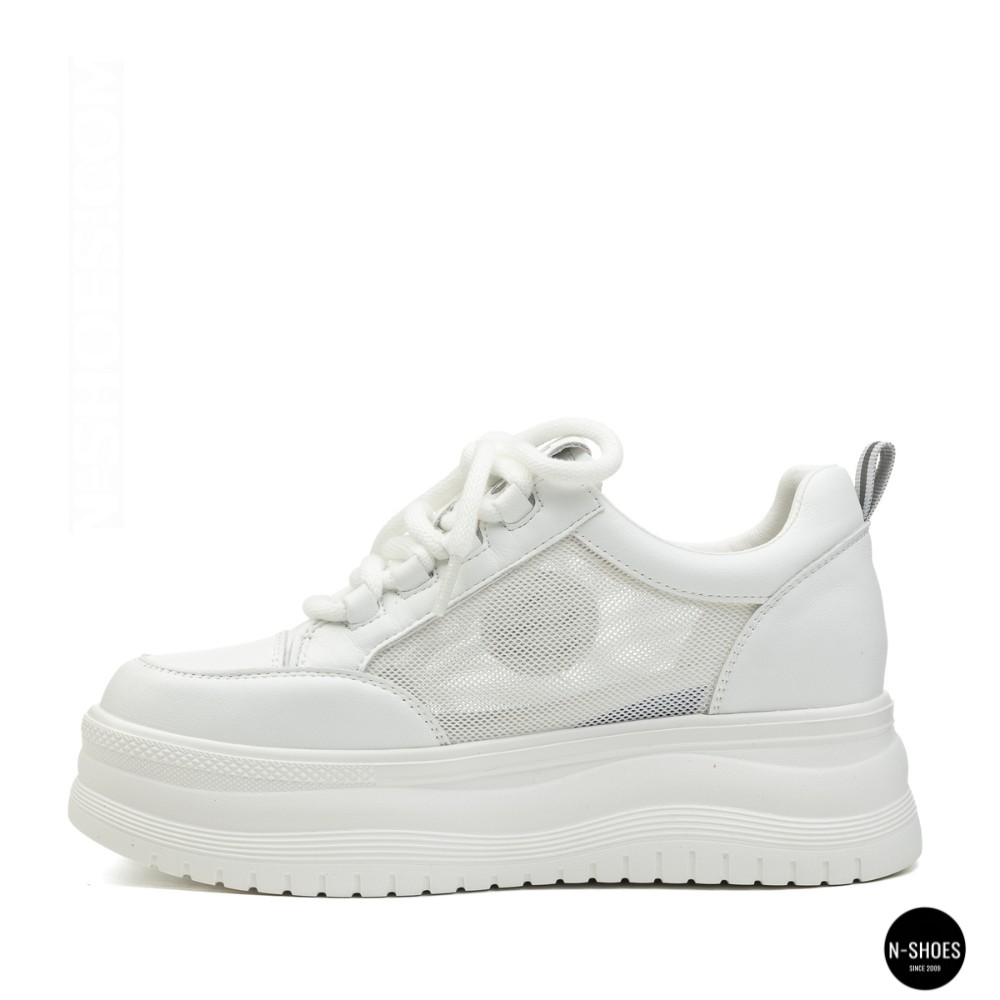 Шкіряні жіночі кеди Allsy 207391 f6808-5 white-grey 6146 у стилі Miu Miu