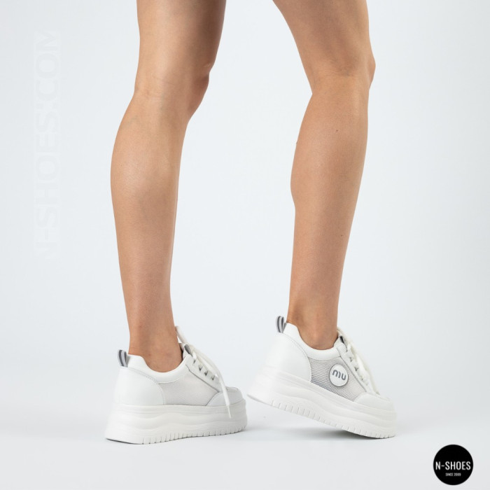 Allsy 207391 f6808-5 White-Grey Platform Sneakers