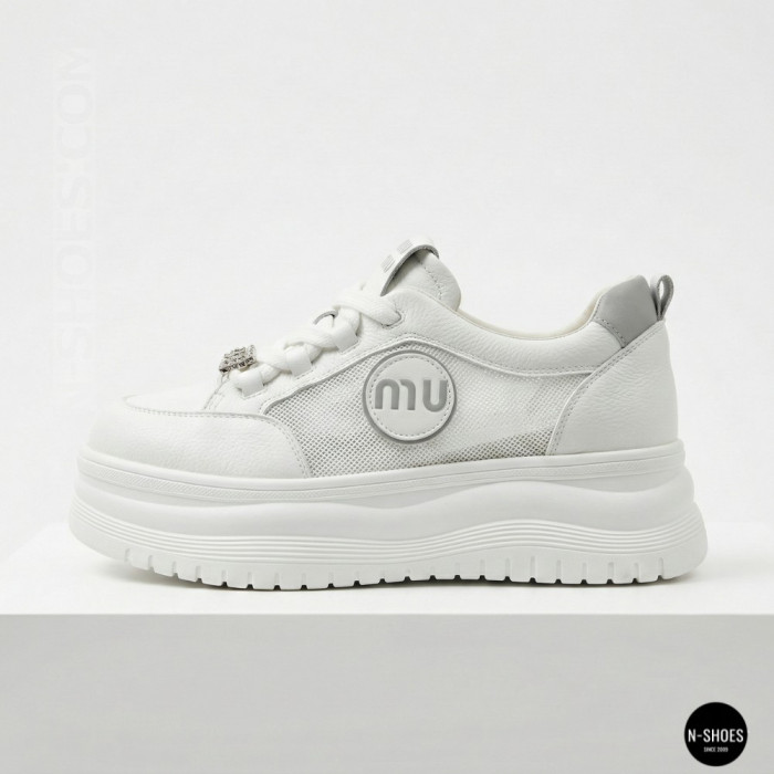 Allsy 207391 f6808-5 White-Grey Platform Sneakers