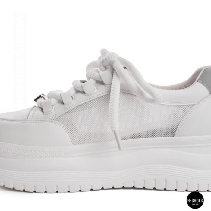 Allsy 207391 f6808-5 White-Grey Platform Sneakers