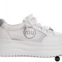 Шкіряні жіночі кеди Allsy 207391 f6808-5 white-grey 6146 у стилі Miu Miu