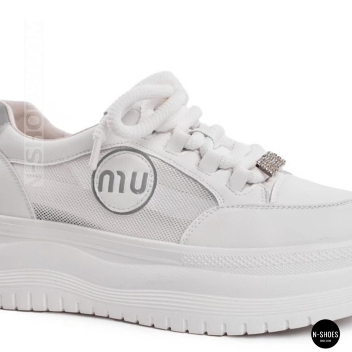 Allsy 207391 f6808-5 White-Grey Platform Sneakers