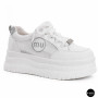 Шкіряні жіночі кеди Allsy 207391 f6808-5 white-grey 6146 у стилі Miu Miu