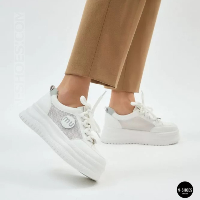 Allsy 207391 f6808-5 White-Grey Platform Sneakers