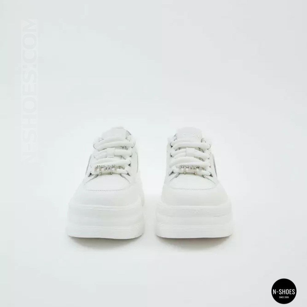 Шкіряні жіночі кеди Allsy 207391 f6808-5 white-grey 6146 у стилі Miu Miu