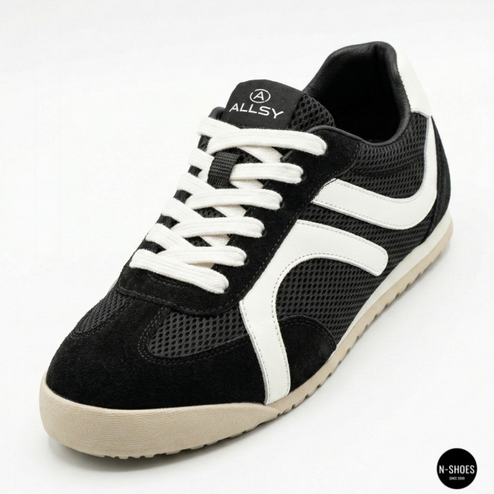 Кожаные кеды Allsy 207415 899-1 Lonza Miuccia Black 6147 с перфорацией