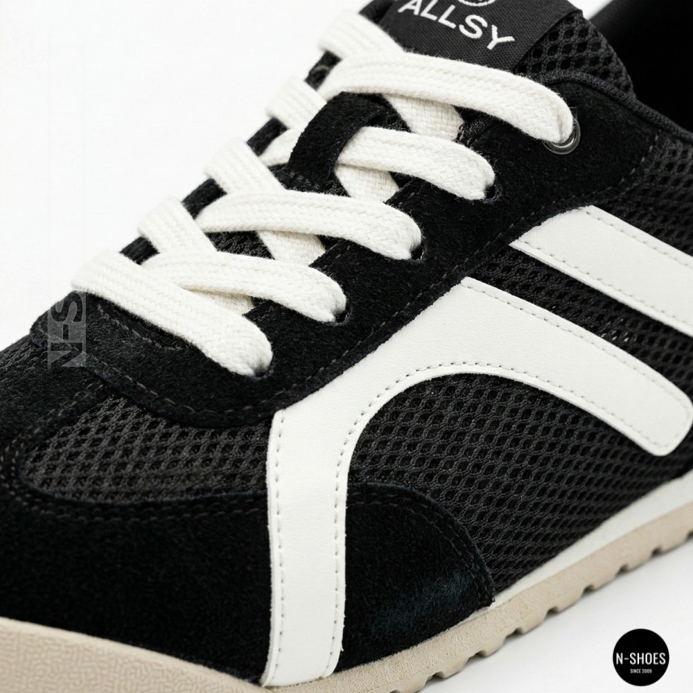 Шкіряні кеди Allsy 207415 899-1 Lonza Miuccia Black 6147 з перфорацією