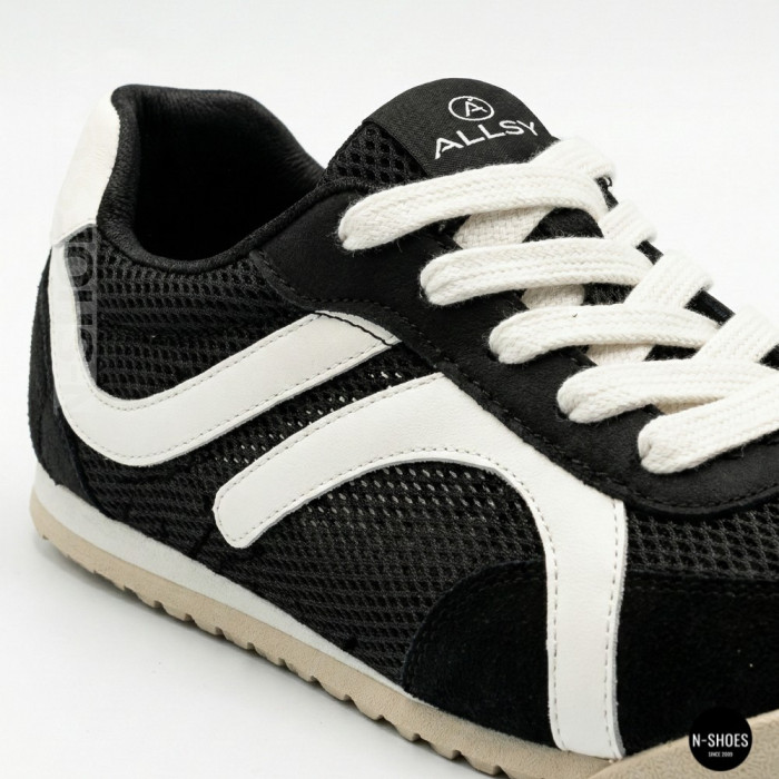 Кожаные кеды Allsy 207415 899-1 Lonza Miuccia Black 6147 с перфорацией