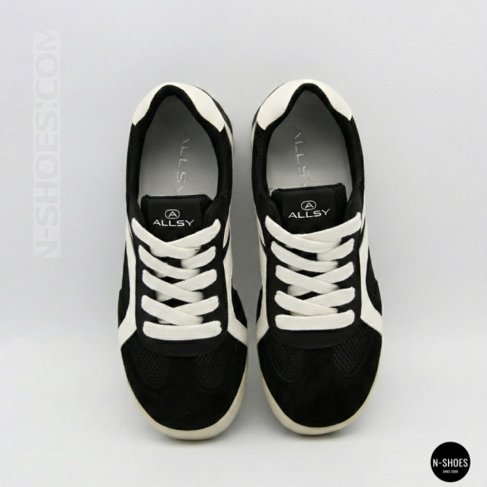 Кожаные кеды Allsy 207415 899-1 Lonza Miuccia Black 6147 с перфорацией