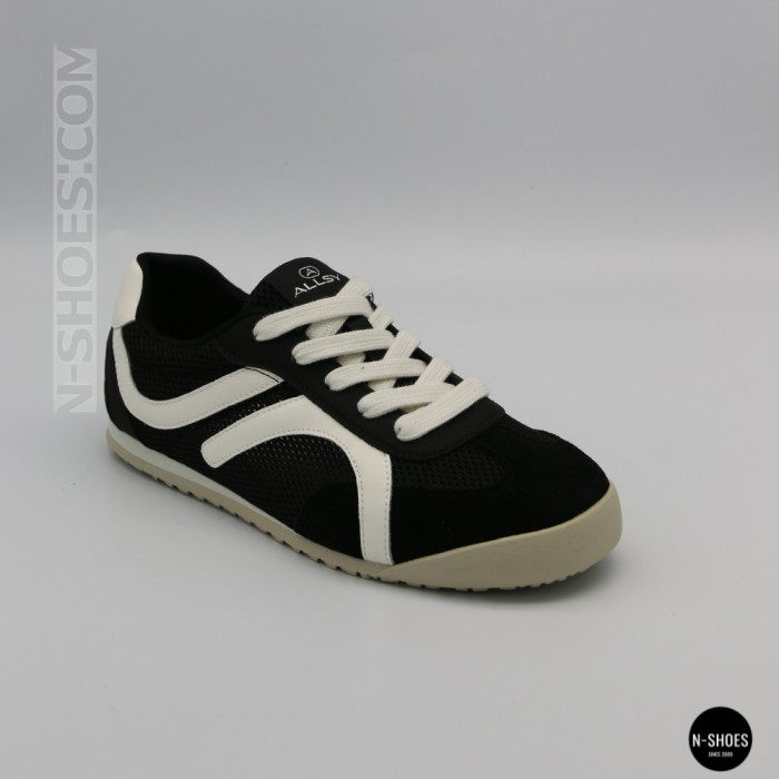 Кожаные кеды Allsy 207415 899-1 Lonza Miuccia Black 6147 с перфорацией