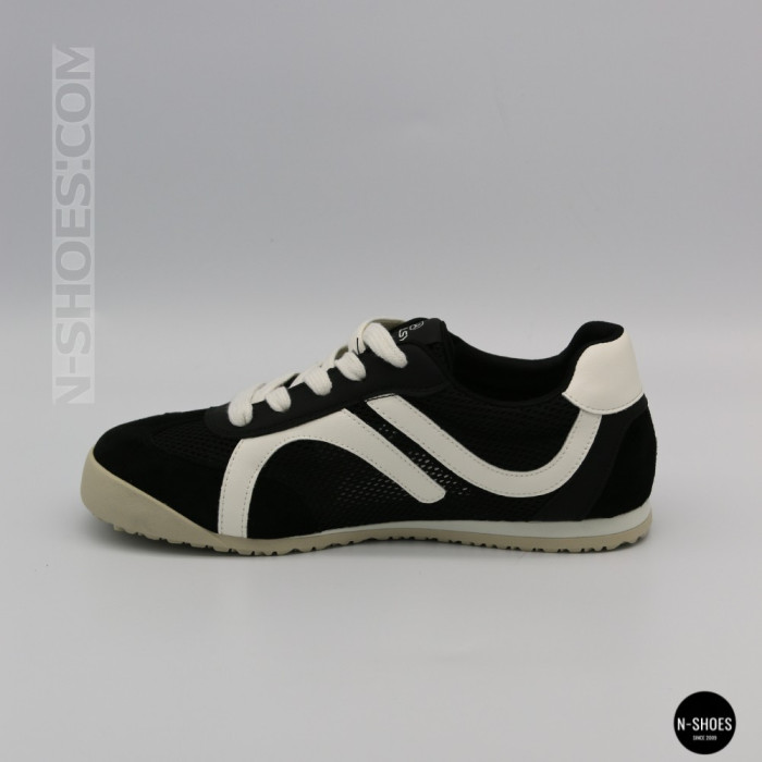 Кожаные кеды Allsy 207415 899-1 Lonza Miuccia Black 6147 с перфорацией