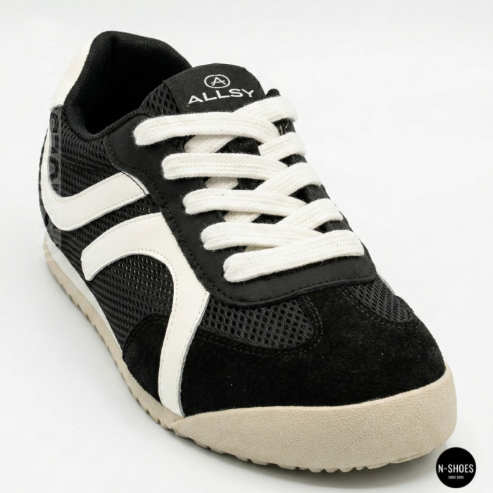 Кожаные кеды Allsy 207415 899-1 Lonza Miuccia Black 6147 с перфорацией