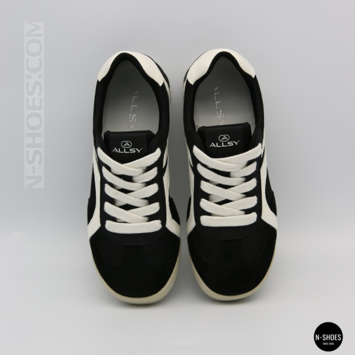 Кожаные кеды Allsy 207415 899-1 Lonza Miuccia Black 6147 с перфорацией