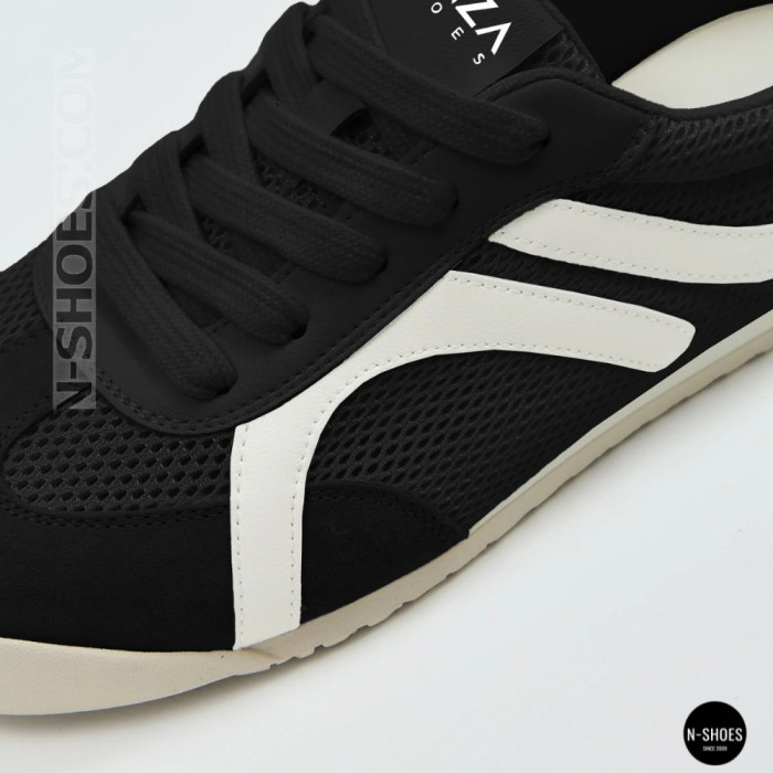 Кожаные кеды Allsy 207415 899-1 Lonza Miuccia Black 6147 с перфорацией