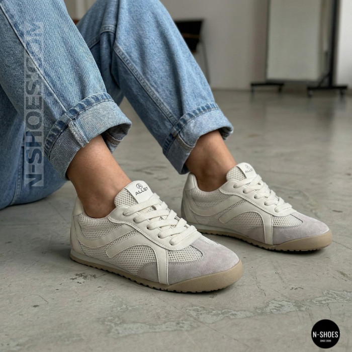 Белые кеды Allsy 207424 205357 206385 205352 lonza 899-1 white 6148 с перфорацией в стиле GAT