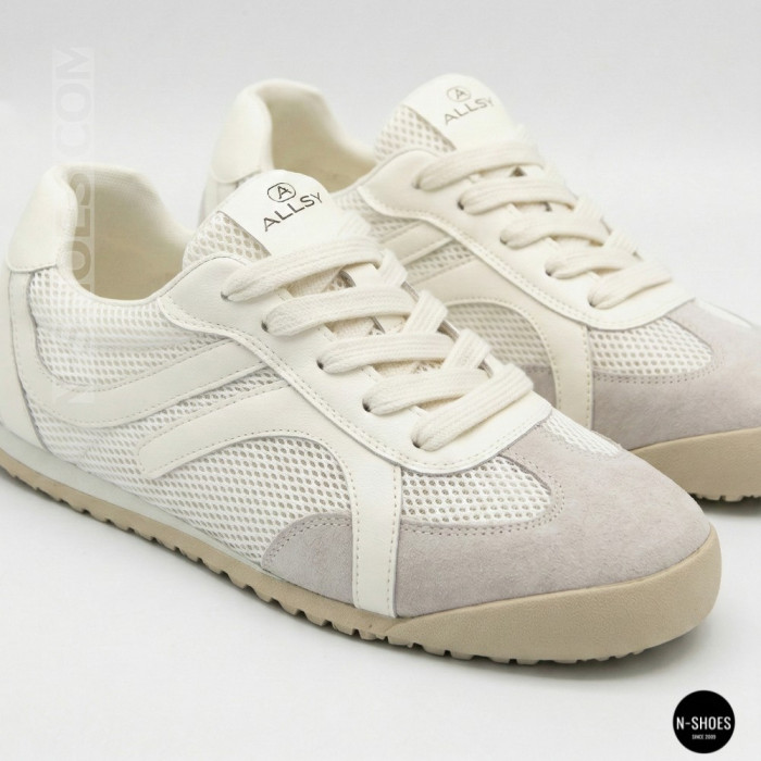 Белые кеды Allsy 207424 205357 206385 205352 lonza 899-1 white 6148 с перфорацией в стиле GAT