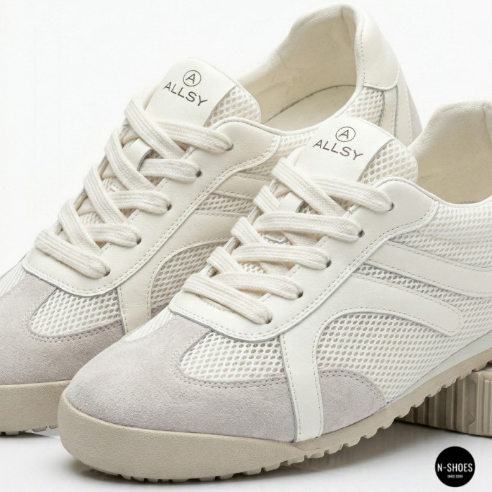 Белые кеды Allsy 207424 205357 206385 205352 lonza 899-1 white 6148 с перфорацией в стиле GAT
