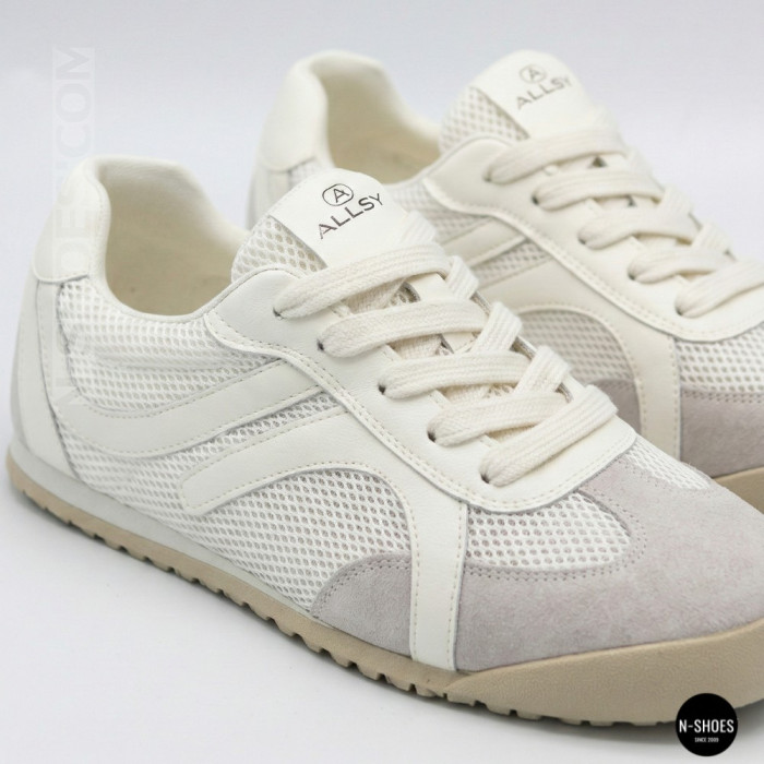 Белые кеды Allsy 207424 205357 206385 205352 lonza 899-1 white 6148 с перфорацией в стиле GAT