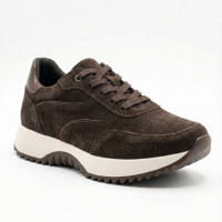 Жіночі замшеві кросівки шоколадні Romax Comfort 1361-10v 6149 в стиалі Reebok Classic Leather Ripple