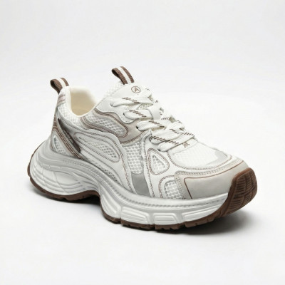 Модные кроссовки Allsy 206907 Lonza 212978 yr16-1 white-brown 6150 на агрессивной подошве в стиле Asics GEL-NYC