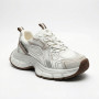 Модні кросівки Allsy Lonza 206907 yr16-1 white-brown 6150 в стилі Asics GEL-NYC