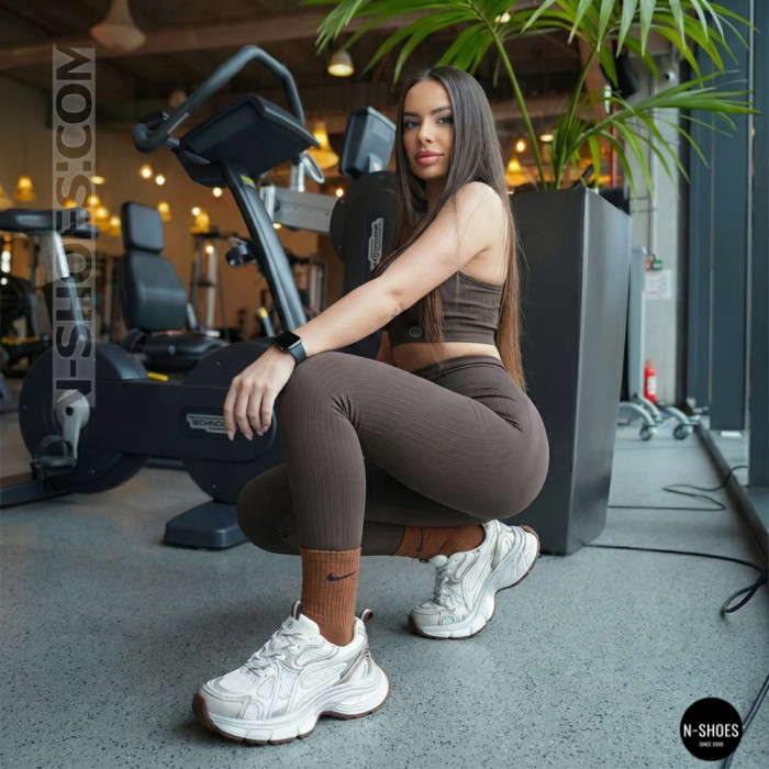 Модные женские кроссовки Allsy 206907 Lonza 212978 yr16-1 white-brown 6150 в стиле Asics GEL-NYC