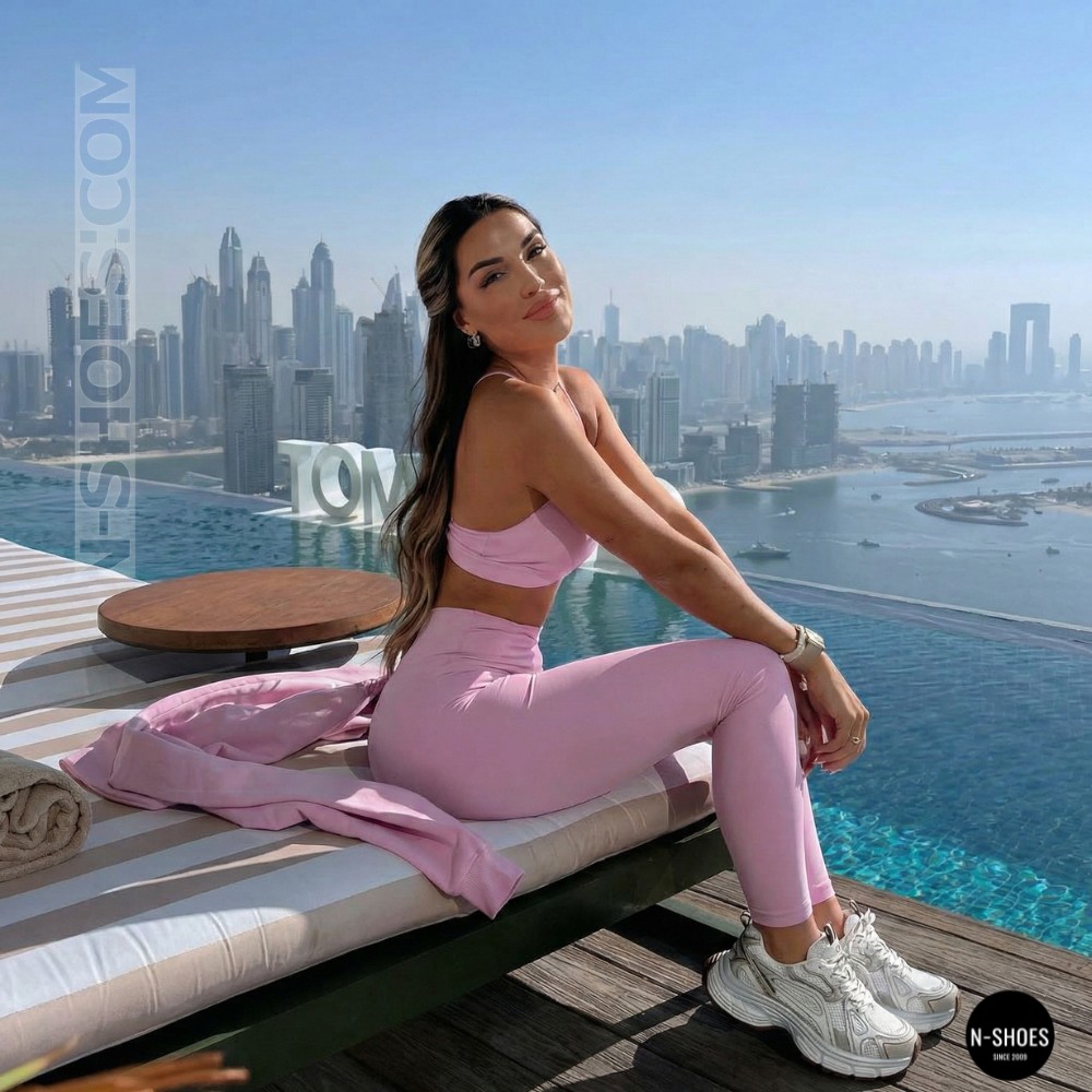 Модні кросівки Allsy Lonza 206907 yr16-1 white-brown 6150 в стилі Asics GEL-NYC