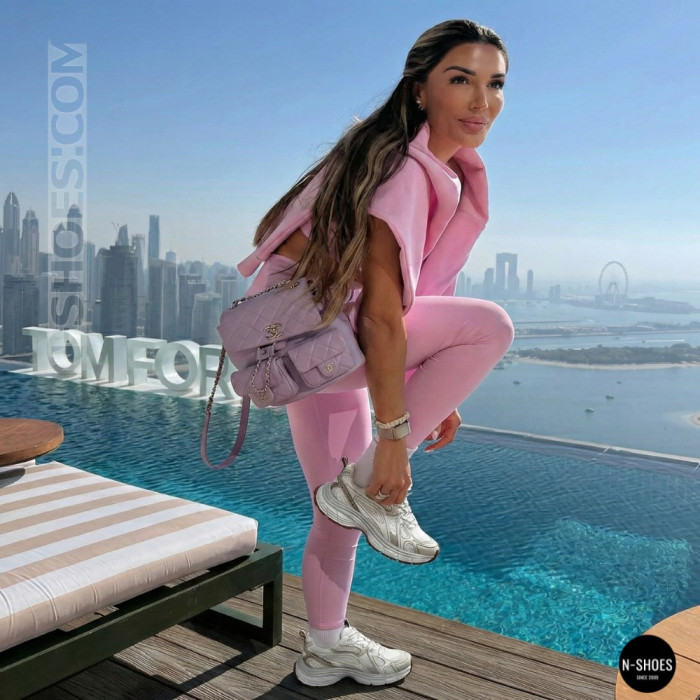 Модные женские кроссовки Allsy 206907 Lonza 212978 yr16-1 white-brown 6150 в стиле Asics GEL-NYC