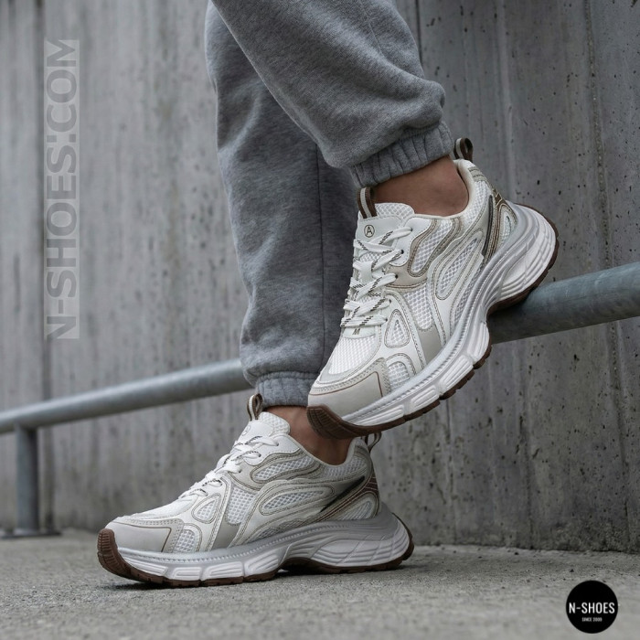 Модные женские кроссовки Allsy 206907 Lonza 212978 yr16-1 white-brown 6150 в стиле Asics GEL-NYC