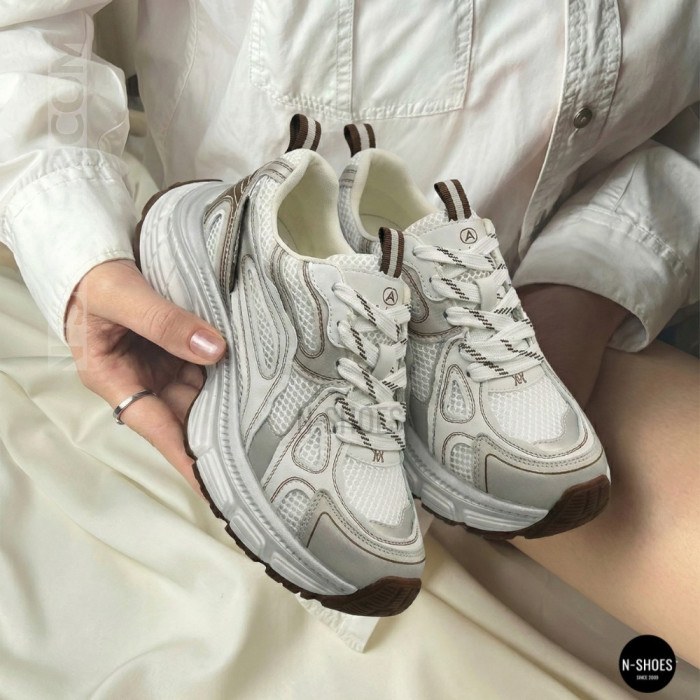 Allsy 206907 Lonza 212978 yr16-1 white-brown 6150 Fashion Sneakers for Women