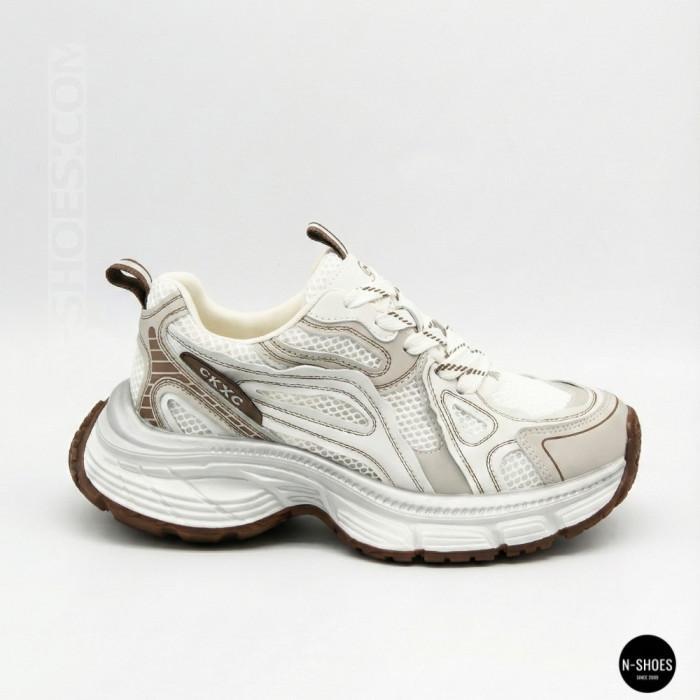 Модные женские кроссовки Allsy 206907 Lonza 212978 yr16-1 white-brown 6150 в стиле Asics GEL-NYC